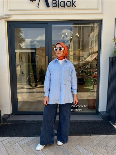 26SS220 Mila Kadın Gömlek Mavi