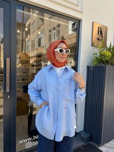 26SS220 Mila Kadın Gömlek Mavi