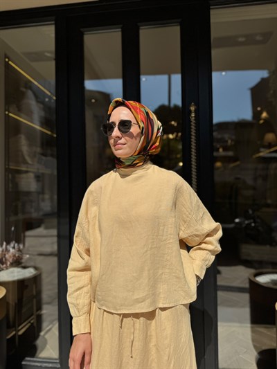 26SS223 Bella Kadın Bluz Taş Rengi