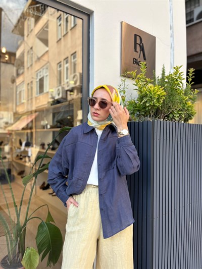 26SS227 Pera Kadın Gömlek Lacivert