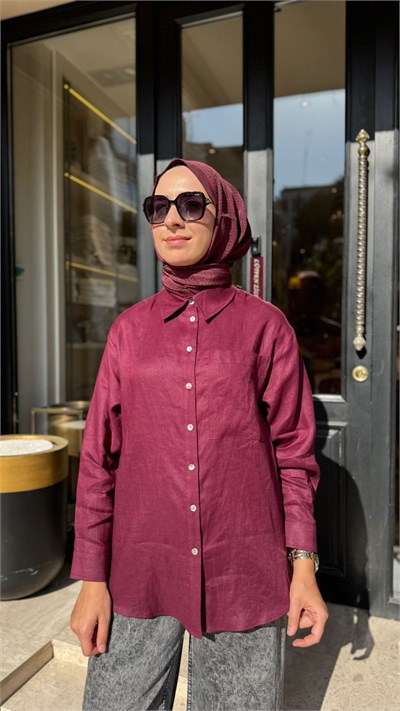 26SS228 Lidya Kadın Gömlek Bordo