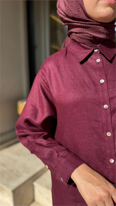 26SS228 Lidya Kadın Gömlek Bordo