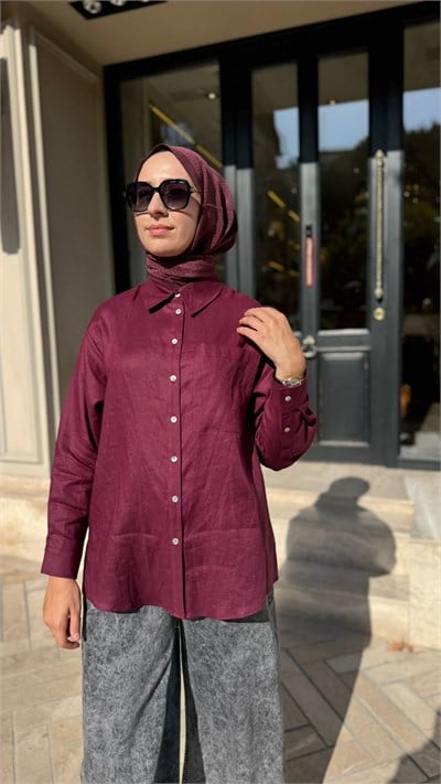 26SS228 Lidya Kadın Gömlek Bordo
