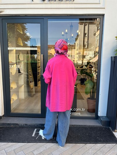 26SS233 Yarasa Kol Kadın Gömlek Pembe