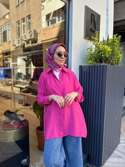 26SS233 Yarasa Kol Kadın Gömlek Pembe