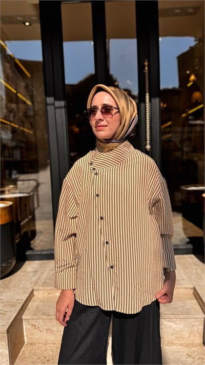 26SS236 Lina Kadın Gömlek ÇİZGİLİ