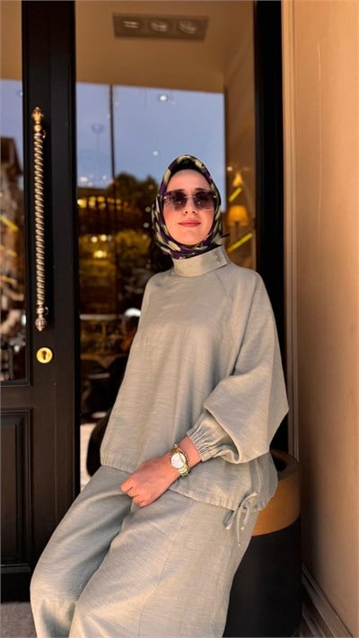 26SS250 Sasha Keten Kadın Takım Çağla Yeşili