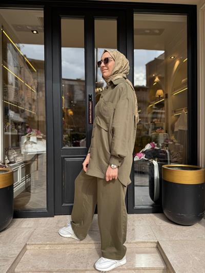 26SS309 Silva Kadın Pantolon Haki Yeşil