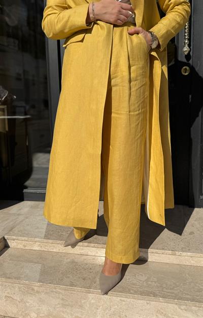 26SS323 Lin Kadın Pantolon Sarı