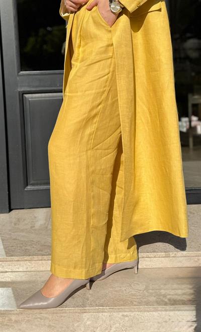 26SS323 Lin Kadın Pantolon Sarı