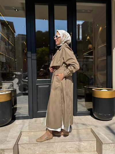 26SS601 Valen Kadın Trench Vizon
