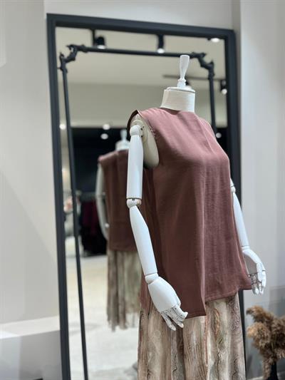 26SSBLZ0006 Mayla Kadın Bluz Camel
