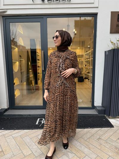 26SSELB0016 Remı Kadın Elbise ZEBRA KAHVE