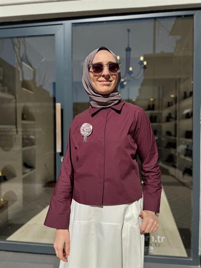 26SSGOM0024 Irıne Kadın Gömlek Bordo