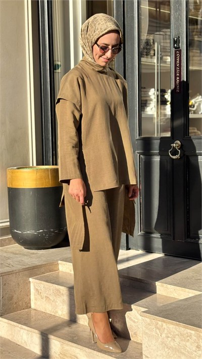 27FW208 Bağcık Detay Kadın Takım Yeşil