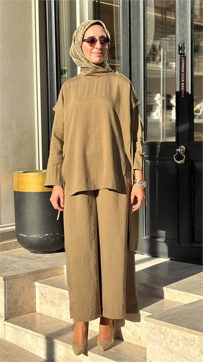 27FW208 Bağcık Detay Kadın Takım Yeşil