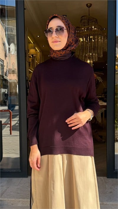 27FW234 Yandan Bağlamalı Kadın Triko BİTTER