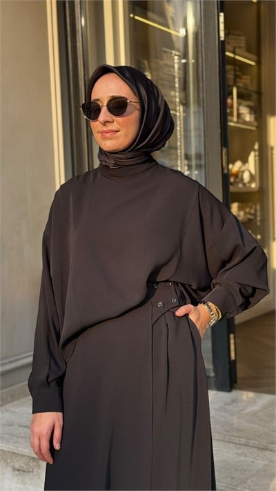 27FW244 Düğmeli Kadın Bluz Siyah