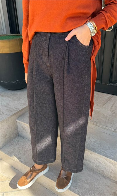 27FW312 Dikişli Kadın Pantolon Kahve