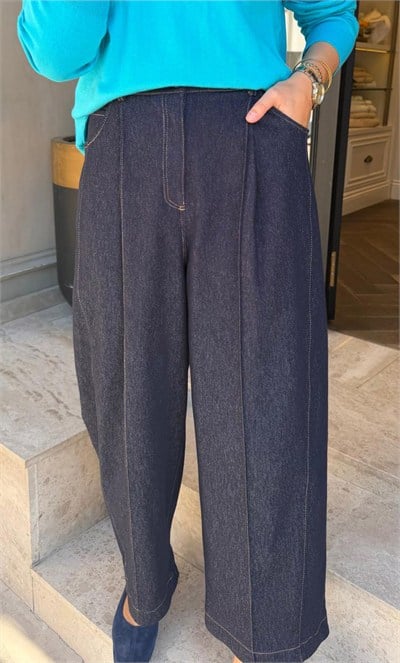 27FW312 Dikişli Kadın Pantolon Lacivert