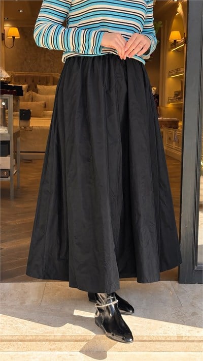 27FW504 Tafta Kadın Etek Siyah