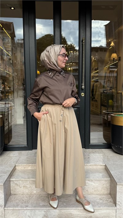 27FWETE0003 Diana Kadın Etek Bej