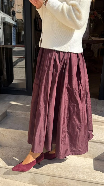 27FWETE0010 Nelli Kadın Etek Bordo