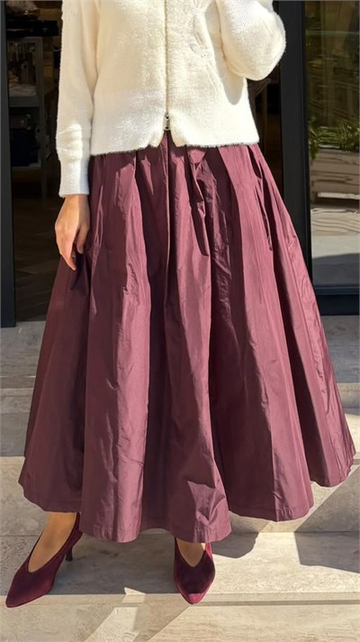 27FWETE0010 Nelli Kadın Etek Bordo