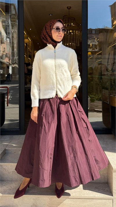 27FWETE0010 Nelli Kadın Etek Bordo