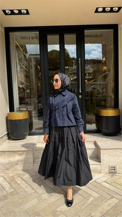 27FWGOM00 Matilda Kadın Gömlek Lacivert
