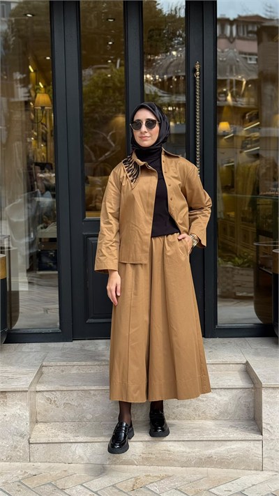 27FWGOM0001 Fuly Kadın Takım Camel