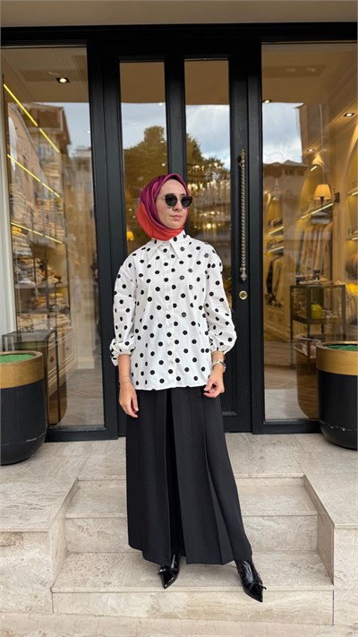 27FWGOM0009 Catherine Kadın Gömlek Puantiyeli