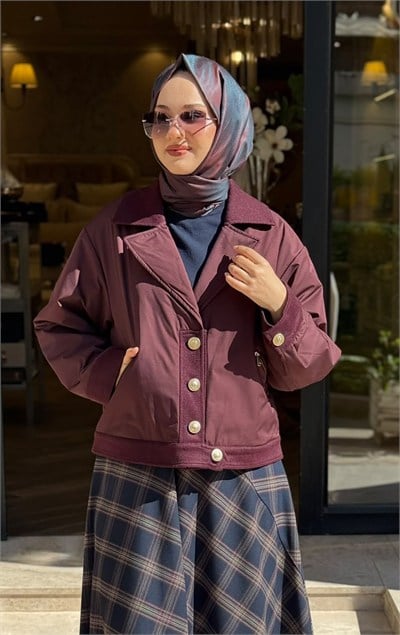 27FWMNT0001 Lauren Kadın Mont Bordo