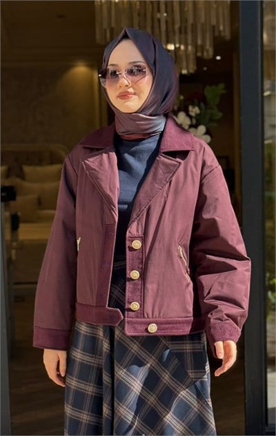 27FWMNT0001 Lauren Kadın Mont Bordo