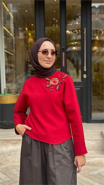 27FWSWE0006 Lydia Kadın Sweat Kırmızı