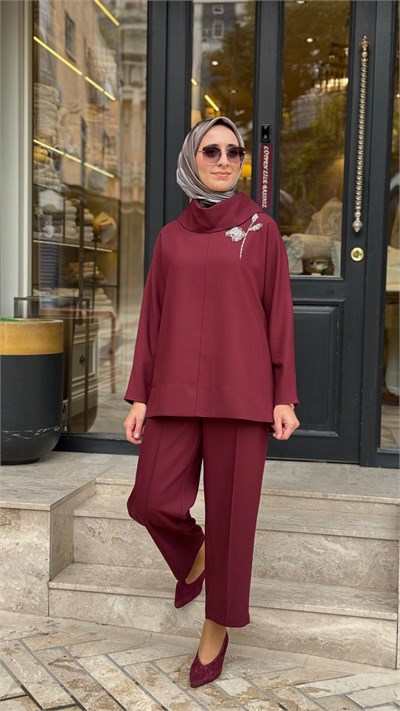 27FWSWE0015 Alexis Kadın Takım Bordo