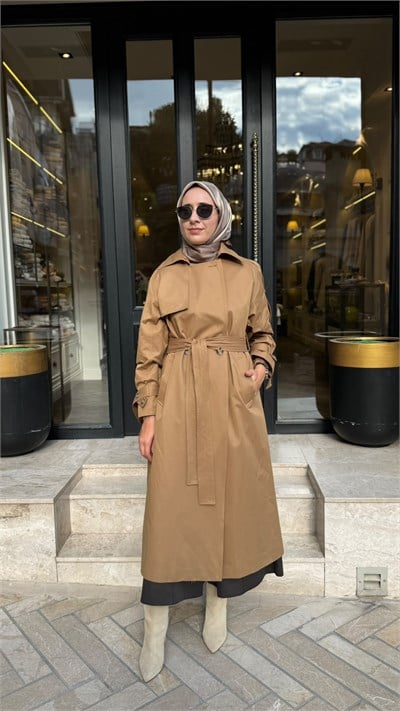 27FWTRN000 Cressida Kadın Trenç Camel