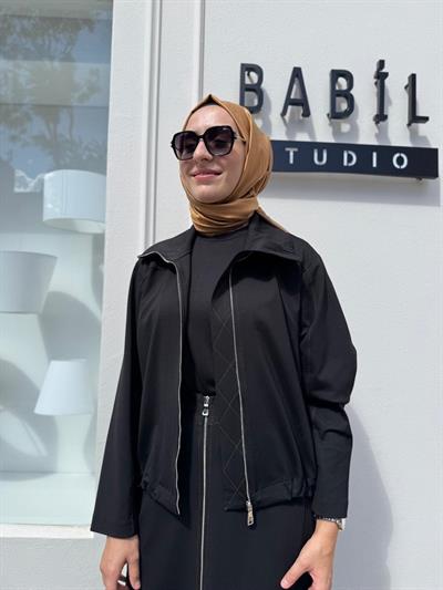 38201 Fermuarlı Kadın Takım Siyah