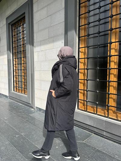 38501 Kadın Pardesü Siyah