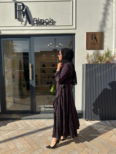 38829 Desenli Kadın Elbise Bordo