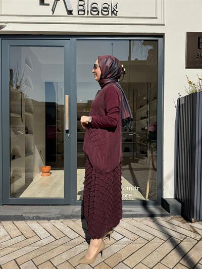 39002 İkili Kadın Takım Bordo
