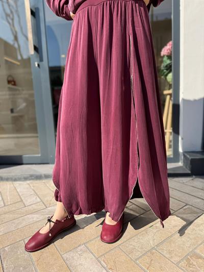 39004 Fermuar Detay Kadın Takım Bordo