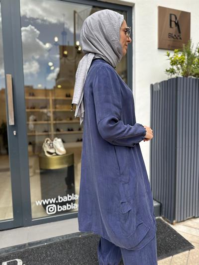 39018 Detaylı Kadın Takım Indigo