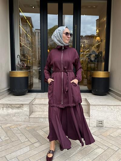 39203 Fermuarlı Kadın Takım Bordo