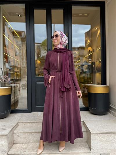 39506 Flar Detaylı Kadın Pardesü Bordo