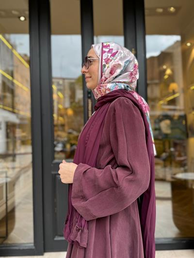 39506 Flar Detaylı Kadın Pardesü Bordo