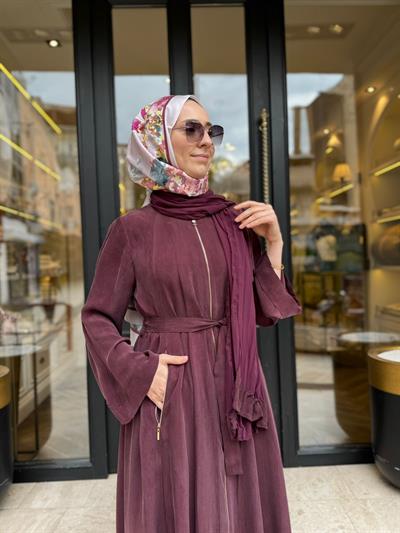 39506 Flar Detaylı Kadın Pardesü Bordo