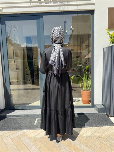 39508 Kuşaklı Kadın Pardesü Siyah
