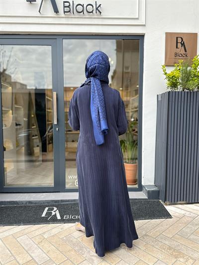39514 Flar Detay Kadın Ferace Lacivert