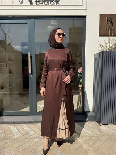 39806 İkili Kadın Elbise Kahve
